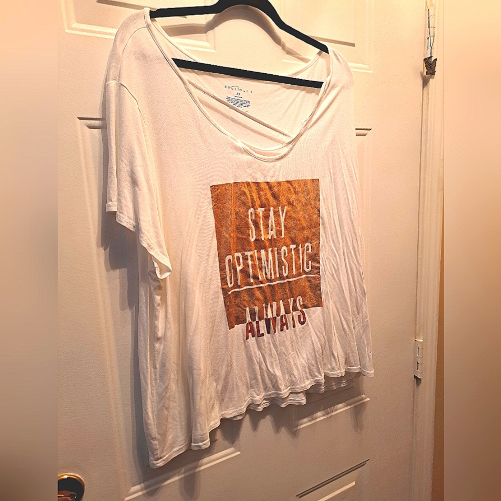 Boutique 3X “Stay Optimistic Always” Boutique+ Plus Size Tee